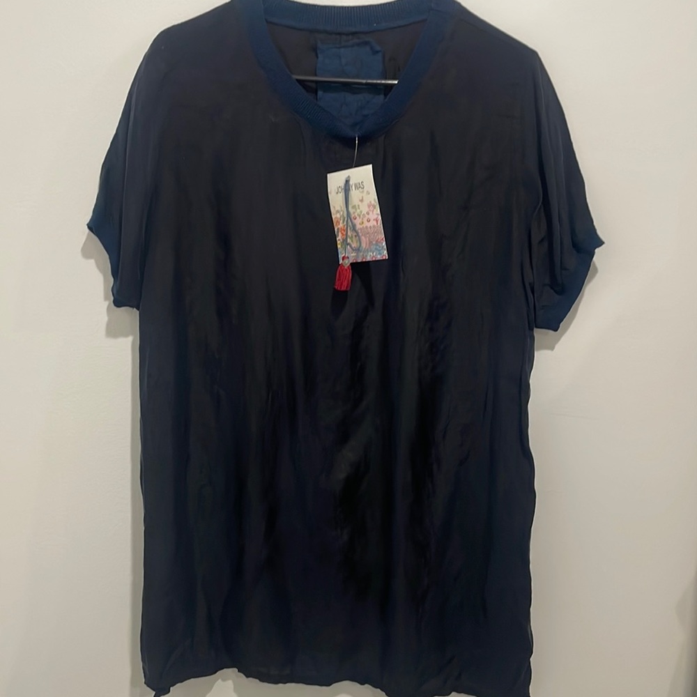 JOHNNY WAS SHIVA t shirt new! Navy small and Xsmall silky